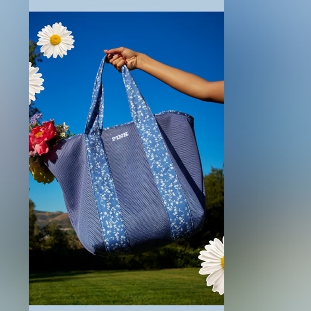 VS PINK MESH FLORAL TOTE• 2025•